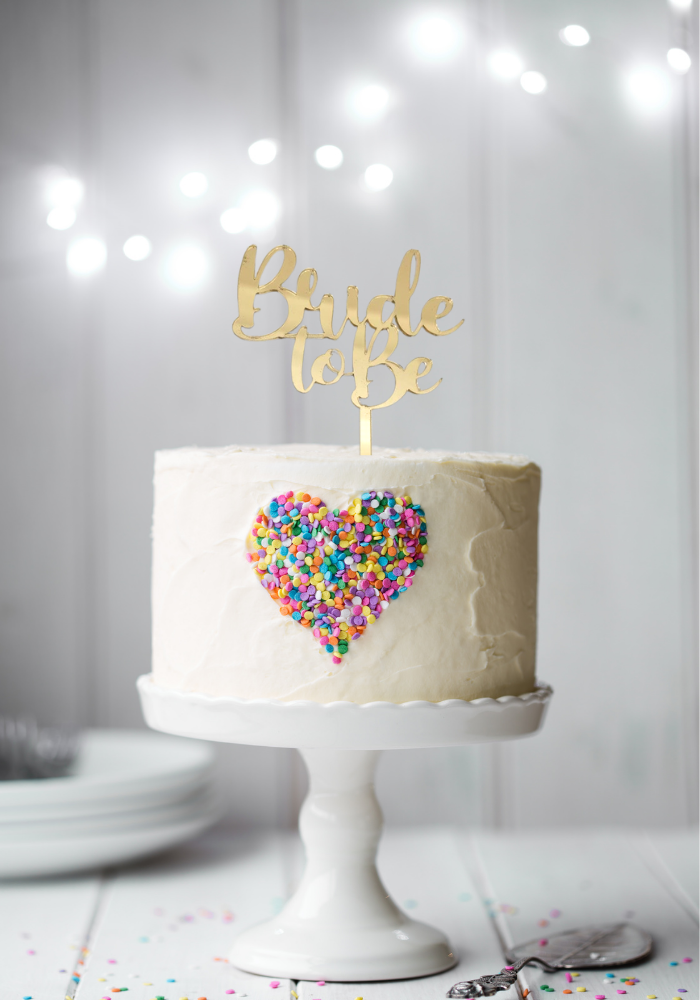 Bride To Be Metallic Cake Topper