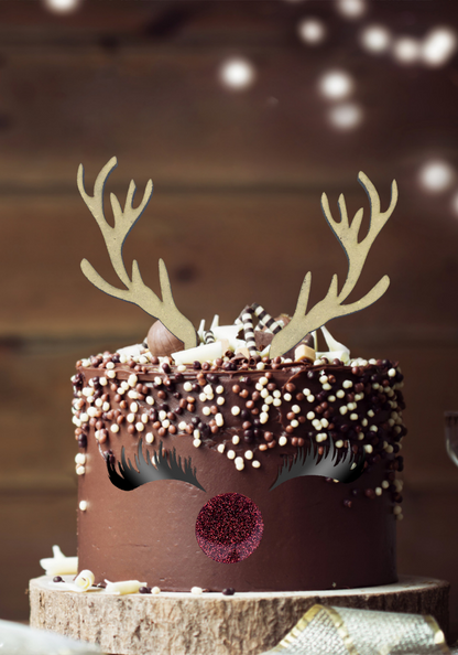 Reindeer Cake Decor Topper Set