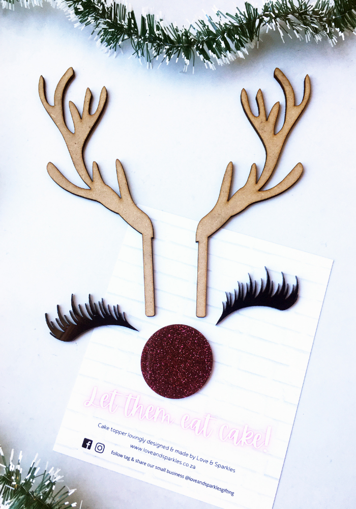 Reindeer Cake Decor Topper Set