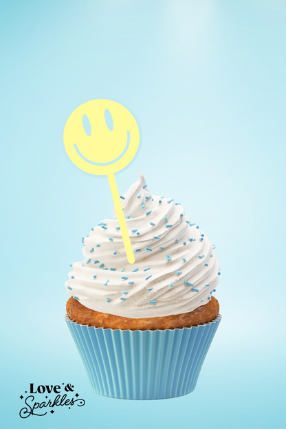 Smiley Face Cupcake Toppers