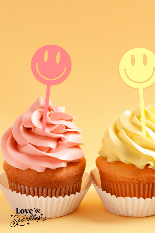 Smiley Face Cupcake Toppers